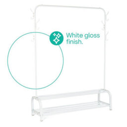 Livivo Clothing Rail With Shoe Rack - White - thumbnail 6
