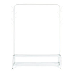 Livivo Clothing Rail With Shoe Rack - White - thumbnail 3