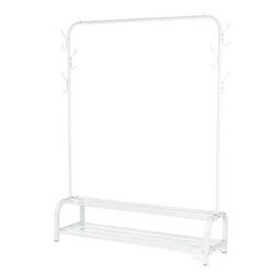 Livivo Clothing Rail With Shoe Rack - White - thumbnail 2