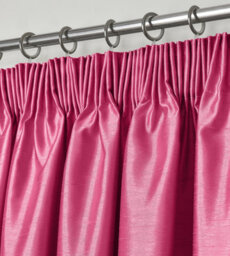 Intimates Faux Silk Curtains, Thermal Window Drapes With Header Tape Top - Fuchsia