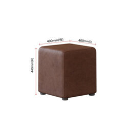 Rust Aged Leather Brown Italian Leather Cube Seat  Handmade Uk By Footstools Direct - thumbnail 2