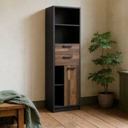 Wyld Haus Brooklyn Industrial Bookcase Walnut & Dark Matera Grey, 1960 mm - thumbnail 2