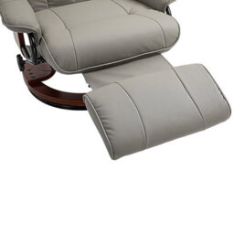 Homcom Ergonomic Office Recliner Sofa Chair Pu Leather Armchair Lounger Grey - thumbnail 8