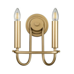 Luminosa Lighting Luminosa Capitol Hill 2 Light Candle Wall Lamp, Painted Natural Brass - thumbnail 6