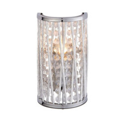 Pagazzi Lighting Pagazzi Marissa Chrome & Crystal Wall Light - thumbnail 4