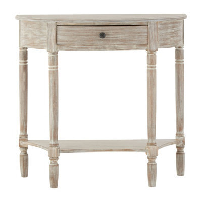 Orsina Grey & Rustic Design  Rounded Console Table For Hallway, Pine Wood Wood Table For Home And Office Décor - image 1