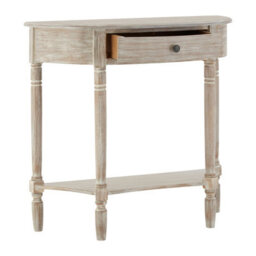 Orsina Grey & Rustic Design  Rounded Console Table For Hallway, Pine Wood Wood Table For Home And Office Décor - thumbnail 5