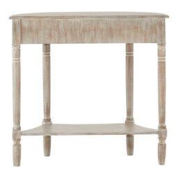 Orsina Grey & Rustic Design  Rounded Console Table For Hallway, Pine Wood Wood Table For Home And Office Décor - thumbnail 4