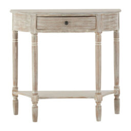 Orsina Grey & Rustic Design  Rounded Console Table For Hallway, Pine Wood Wood Table For Home And Office Décor - thumbnail 1