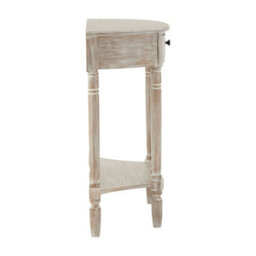 Orsina Grey & Rustic Design  Rounded Console Table For Hallway, Pine Wood Wood Table For Home And Office Décor - thumbnail 3