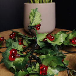 Samuel Alexander Premier 2.8M Holly Garland With Red Berries And 40 Red Leds - thumbnail 2