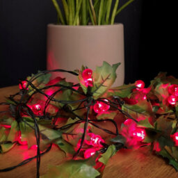 Samuel Alexander Premier 2.8M Holly Garland With Red Berries And 40 Red Leds - thumbnail 1