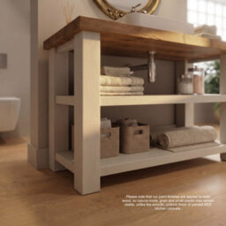 L70Xw44Cm Bramley Cashmere Colour Solid Wood Bathroom Vanity With Shelf - thumbnail 5
