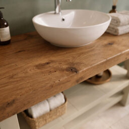 L70Xw44Cm Bramley Cashmere Colour Solid Wood Bathroom Vanity With Shelf - thumbnail 6