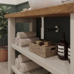 L70Xw44Cm Bramley Cashmere Colour Solid Wood Bathroom Vanity With Shelf - thumbnail 7