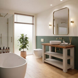 L70Xw44Cm Bramley Cashmere Colour Solid Wood Bathroom Vanity With Shelf - thumbnail 3