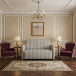 Viva Grand Ii Upholstered Living Room Sofa Bed With Wooden Legs Wave Spring Frame Bedding Storage 85X125X98Cm Light Grey - thumbnail 2