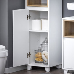 Sobuy Bzr147-W, Bathroom Tall Cabinet Tall Cupboard Bathroom Storage Cabinet,white,w30Xd30Xh170 - thumbnail 4