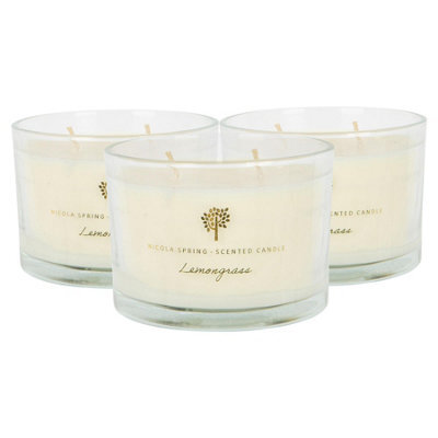 Nicola Spring Soy Wax Scented Candles - 350G - Lemongrass - Pack Of 3 - image 1