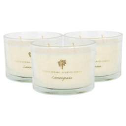 Nicola Spring Soy Wax Scented Candles - 350G - Lemongrass - Pack Of 3 - thumbnail 1