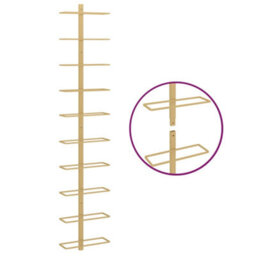 Walplus Wall-Mounted Wine Rack For 10 Bottles Gold Metal - thumbnail 5