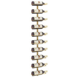 Walplus Wall-Mounted Wine Rack For 10 Bottles Gold Metal - thumbnail 3