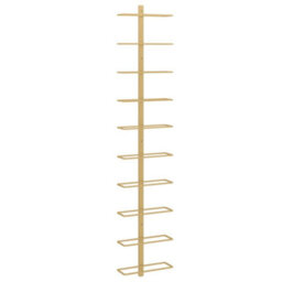Walplus Wall-Mounted Wine Rack For 10 Bottles Gold Metal - thumbnail 2