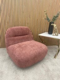 Stratus Interiors Miami Boucle Swivel Accent Chair - Blush Orange