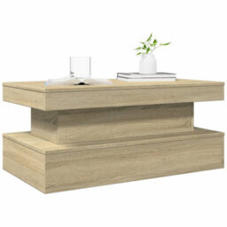 Berkfield Coffee Table With Led Lights Sonoma Oak 90X50X40 Cm - thumbnail 6