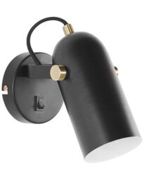 Beliani Black Metal Adjustable Wall Lamp 17 Cm Industrial Spotlight For Living Room, Home Office, Bedroom - thumbnail 2