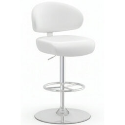 Jamaica Height Adjustable Bar Stool White Pvc Padded Seat - thumbnail 1