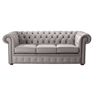 Chesterfield 3 Seater Shelly Owl Leather Sofa Bespoke In Classic Style - image 1