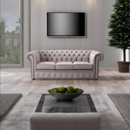 Chesterfield 3 Seater Shelly Owl Leather Sofa Bespoke In Classic Style - thumbnail 2