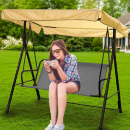 Replacement Seat Cover For Two And Three Garden Swings, Waterproof Thick (600D) - 138 X 50 Cm, Grey. - thumbnail 3