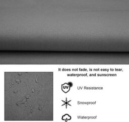 Replacement Seat Cover For Two And Three Garden Swings, Waterproof Thick (600D) - 138 X 50 Cm, Grey. - thumbnail 6