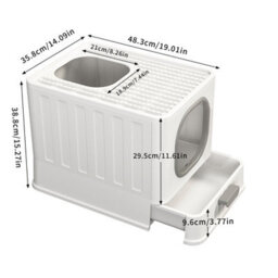 Bingopaw Large Cat Litter Box Open Top Cat Litter Tray,with Scoop,travel Carrier Camping - thumbnail 2