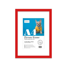 A4 Red Picture Frame With Mount For A5 (14.8 X 21Cm - 5.8 X 8.3In) Poster, Photo, Artwork, Or Print. - thumbnail 1