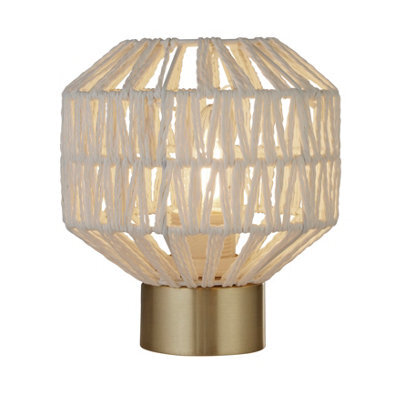 CGC Lighting Cgc Woven White Woven Table Lamp With Gold Base - image 1