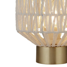 CGC Lighting Cgc Woven White Woven Table Lamp With Gold Base - thumbnail 2