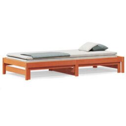Walplus Day Bed With Trundle Without Mattress Wax Brown 90X190 Cm Single - thumbnail 2