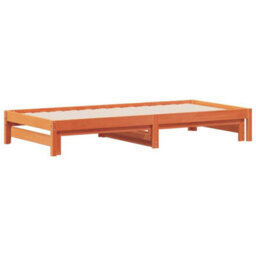 Walplus Day Bed With Trundle Without Mattress Wax Brown 90X190 Cm Single - thumbnail 3