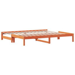 Walplus Day Bed With Trundle Without Mattress Wax Brown 90X190 Cm Single - thumbnail 6