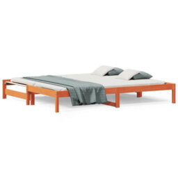 Walplus Day Bed With Trundle Without Mattress Wax Brown 90X190 Cm Single - thumbnail 5