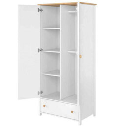Arte Charming Hinged Door Wardrobe With Drawer, Shelves And Hanging Rail (H)1860mm (W)850mm (D)520mm - Children's Clothing Organiser - thumbnail 3