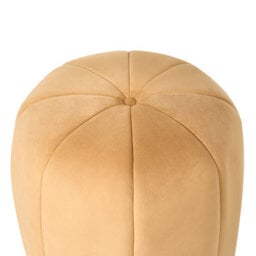 Wyld And Coco Mustard Velvet Round Pouffe - W40 X D40 X H46Cm, Lightweight Footstool - thumbnail 4