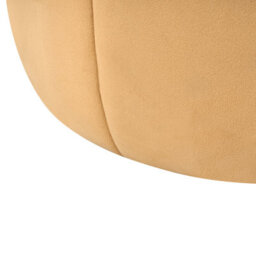Wyld And Coco Mustard Velvet Round Pouffe - W40 X D40 X H46Cm, Lightweight Footstool - thumbnail 6