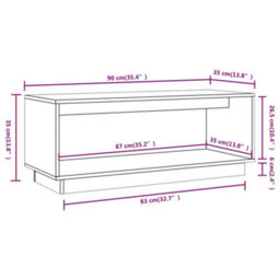 Berkfield Tv Cabinet Grey 90X35X35 Cm Solid Wood Pine - thumbnail 9