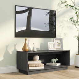 Berkfield Tv Cabinet Grey 90X35X35 Cm Solid Wood Pine - thumbnail 7