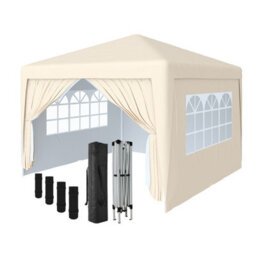 Sundaze Garden Pop Up Gazebo Party Tent Camping Marquee Canopy With 4 Sidewalls Carrying Bag Beige 3X3M - thumbnail 1