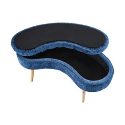 Blue Storage Bench Removable Lid Storage Ottoman Bed End Stool Window Seat - thumbnail 4